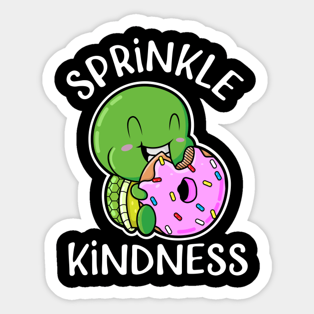 Baby Turtle Eating a Sprinkled Doughnut Sprinkle Kindness Sticker by SWIFTYSPADE